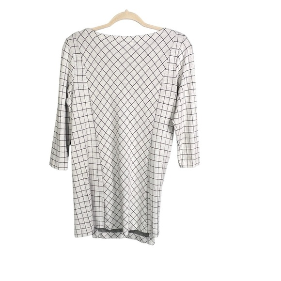 J.Jill Ponte Knit Tunic Top Off White/Black Stretch Size Medium - Picture 2 of 9